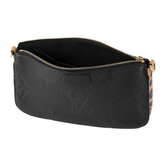 Louis Vuitton Monogram Chain Shoulder Bag Leather Black Leopard Print - Picture 4 of 9